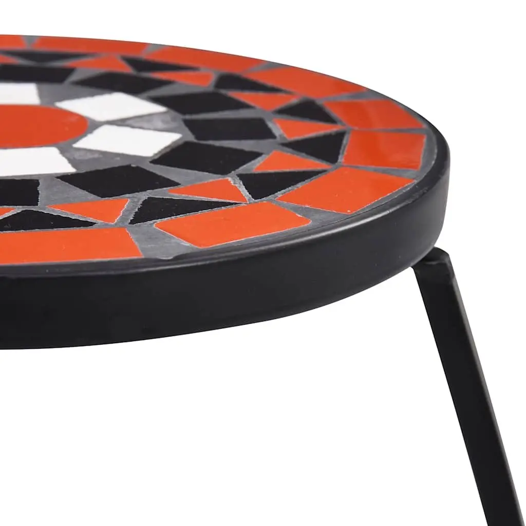 Mosaic Table Set 3 Piece Ceramic Top Iron Frame Garden Balcony Patio Furniture