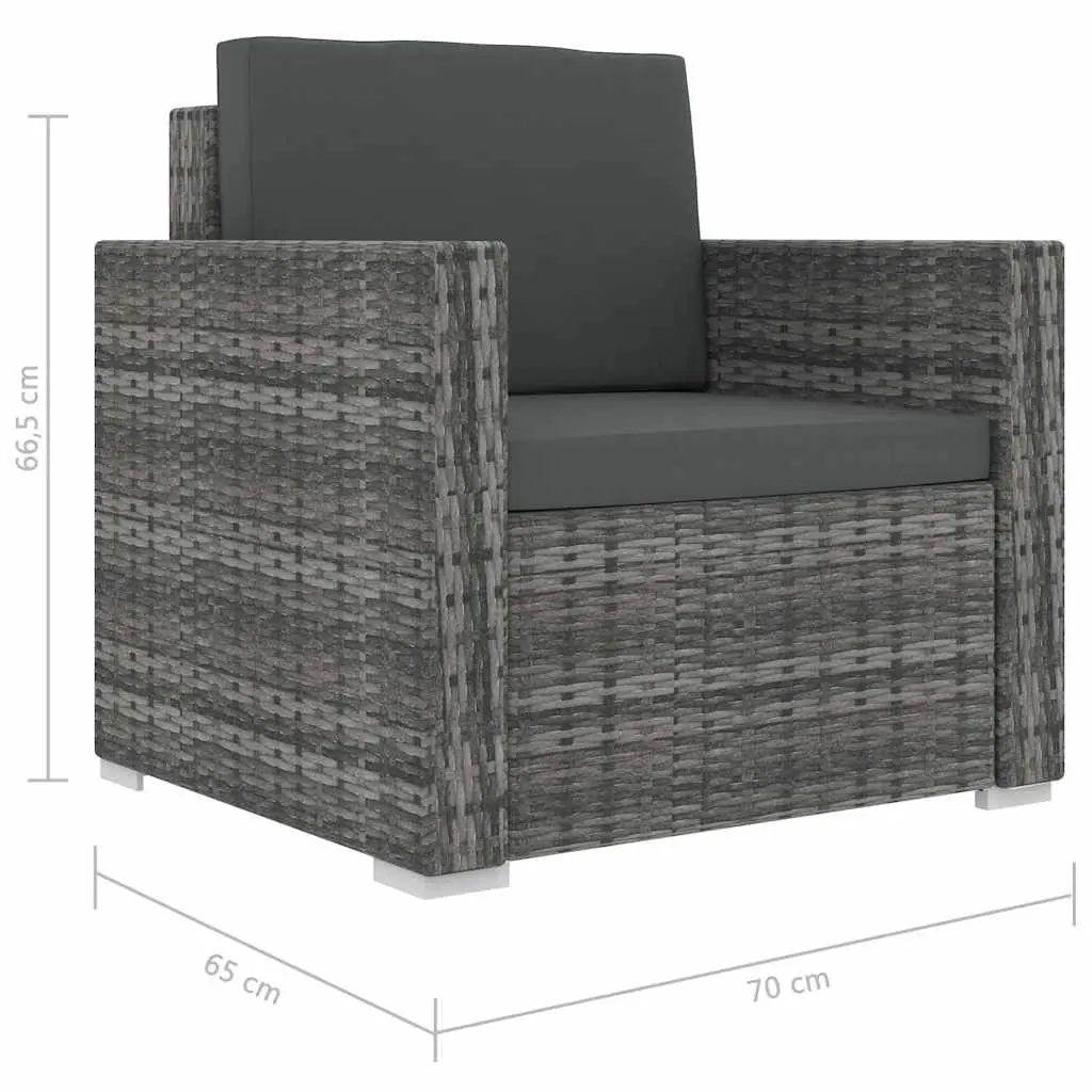 8 Piece Outdoor Patio Furniture Set Poly Rattan Sofa Weather Resistant with Cushions