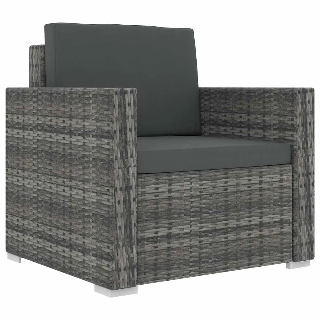 8 Piece Outdoor Patio Furniture Set Poly Rattan Sofa Weather Resistant with Cushions