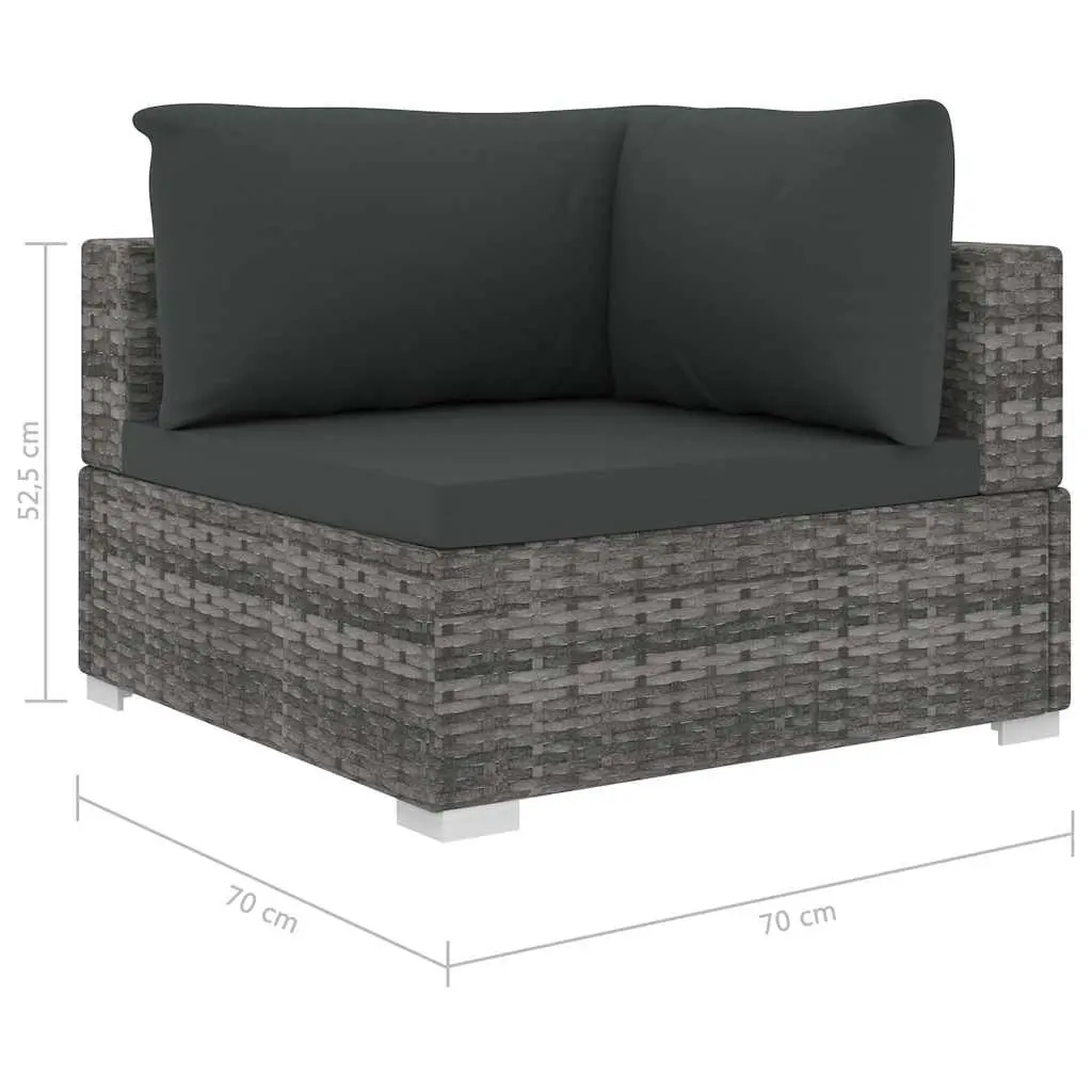 8 Piece Outdoor Patio Furniture Set Poly Rattan Sofa Weather Resistant with Cushions