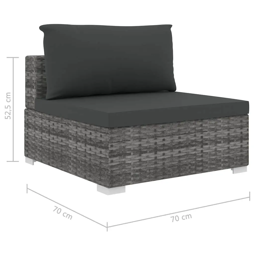 8 Piece Outdoor Patio Furniture Set Poly Rattan Sofa Weather Resistant with Cushions