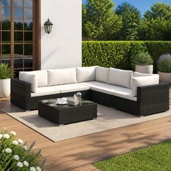 Enhance Your Outdoor Space with 6-Piece Garden Lounge Sofa Set
