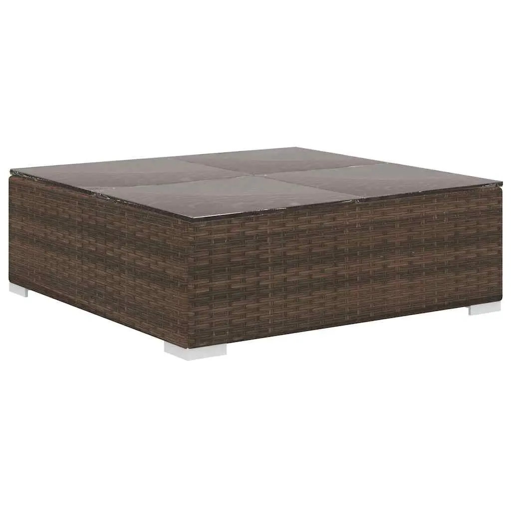 Outdoor Garden Lounge Set 4 Piece Weather-resistant PE Rattan Brown with Cushions