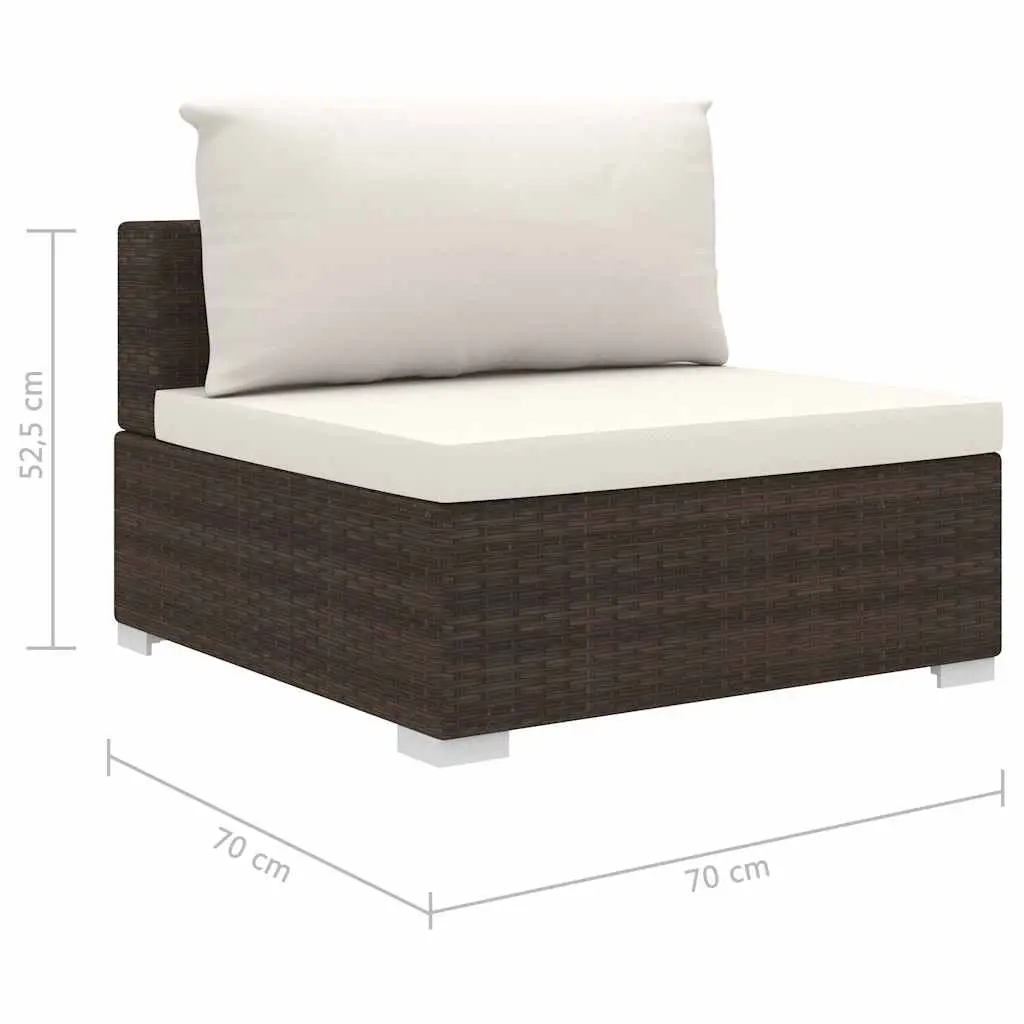 Outdoor Garden Lounge Set 4 Piece Weather-resistant PE Rattan Brown with Cushions