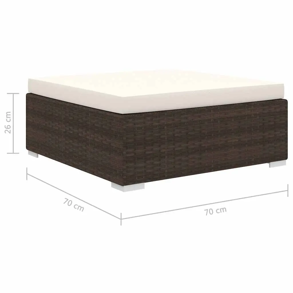 Outdoor Garden Lounge Set 4 Piece Weather-resistant PE Rattan Brown with Cushions