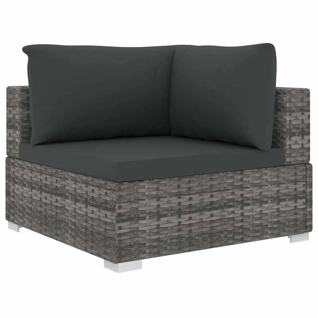 4 Piece Garden Lounge Sofa Set with Cushions Outdoor Furniture Patio Grey Rattan