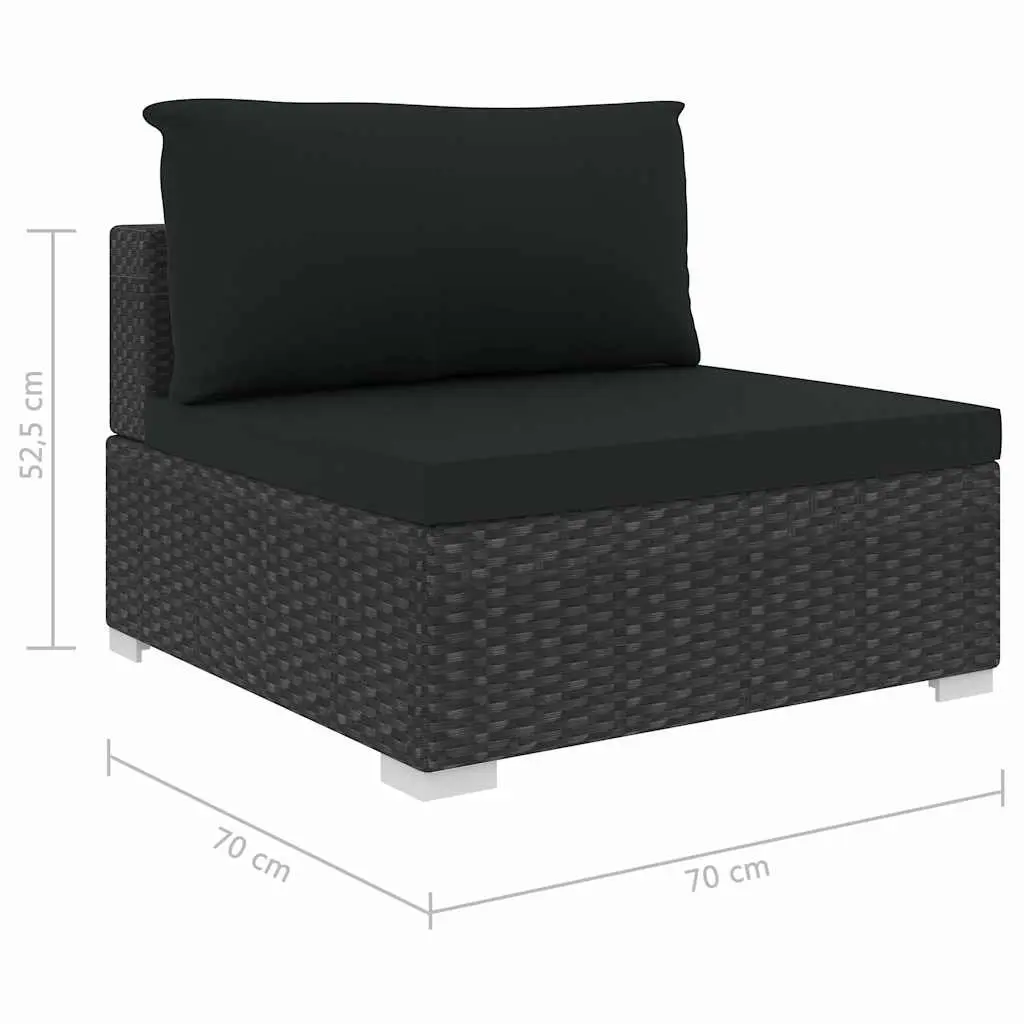 5 Piece Outdoor Garden Lounge Set with Cushions Weather-Resistant PE Rattan Patio Furniture
