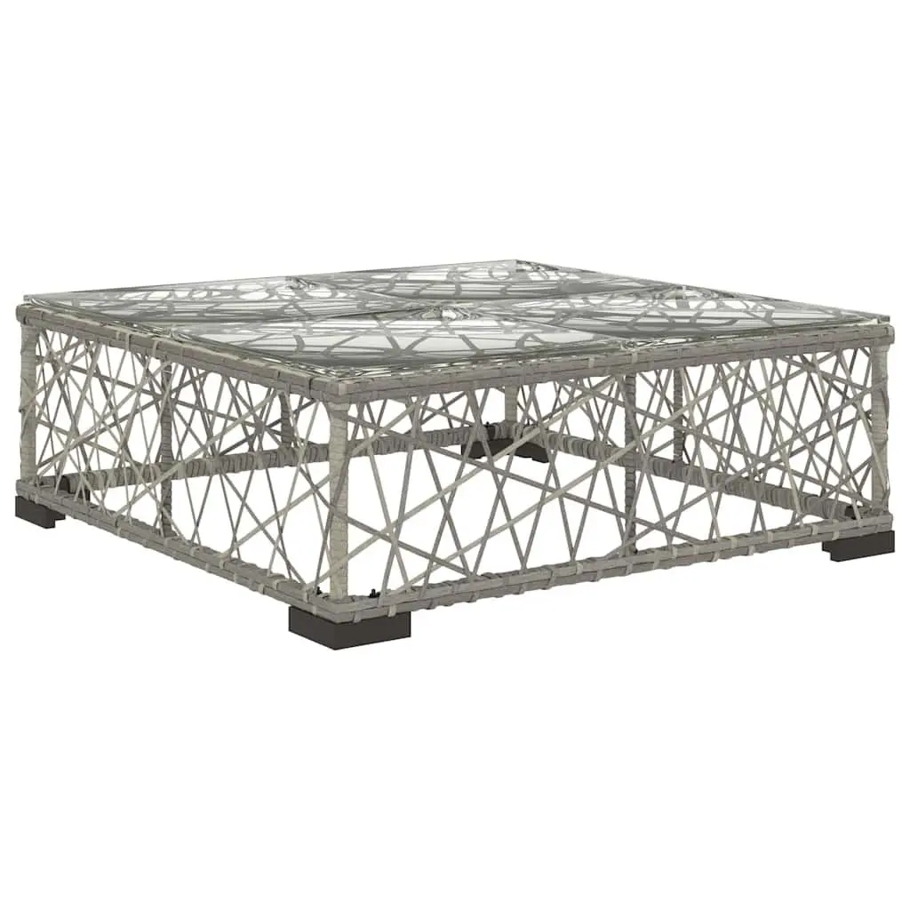 Garden Lounge Set 8 Piece Modular Outdoor Sofa Weather Resistant PE Rattan Grey Patio Furniture