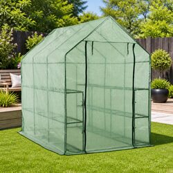 Transform Your Garden Space with a 12-Shelf Walk-in Greenhouse