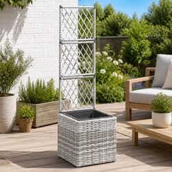 Enhance Your Outdoor Space with This Raised Bed Planter and Trellis