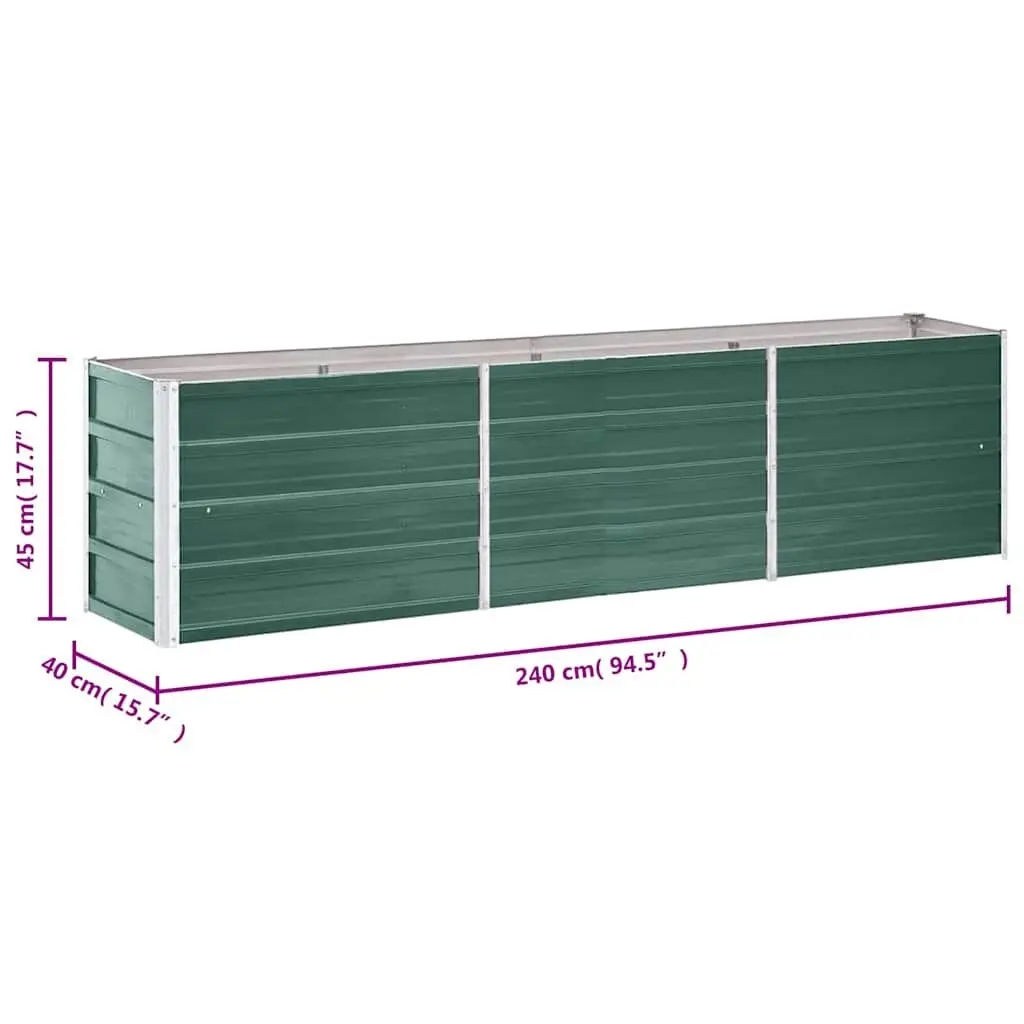 Raised Garden Bed Planter Box 240 x 40 x 45 cm Weather Resistant Heavy-Duty Galvanised Steel Frame