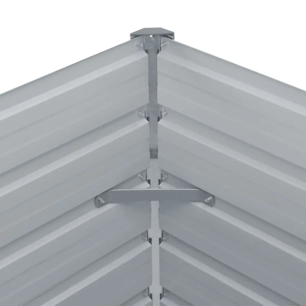 Raised Garden Bed 320x40x77 cm Galvanised Steel Grey Rectangular Planter