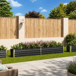Elevate Your Space with This Anthracite Steel Planter Box