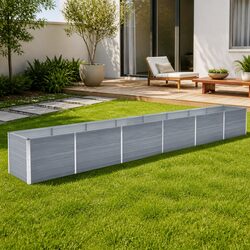 Raised Garden Bed Planter Box Outdoor Flower Vegetable Herb Container Grey