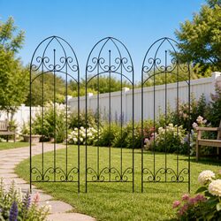 Enhance Your Outdoor Space with a Black Arched Trellis