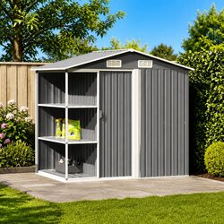 Versatile Grey Outdoor Storage Shed to Enhance Your Garden