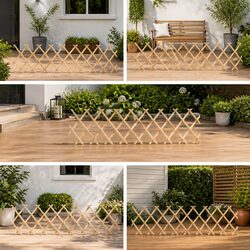 Enhance Your Garden with 5 pcs Brown Wooden Trellis Panels