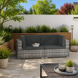 Enhance Your Garden with Grey Poly Rattan Sectional Seats