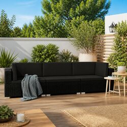 Enhance Your Patio with a 3-Piece Black Sofa Set
