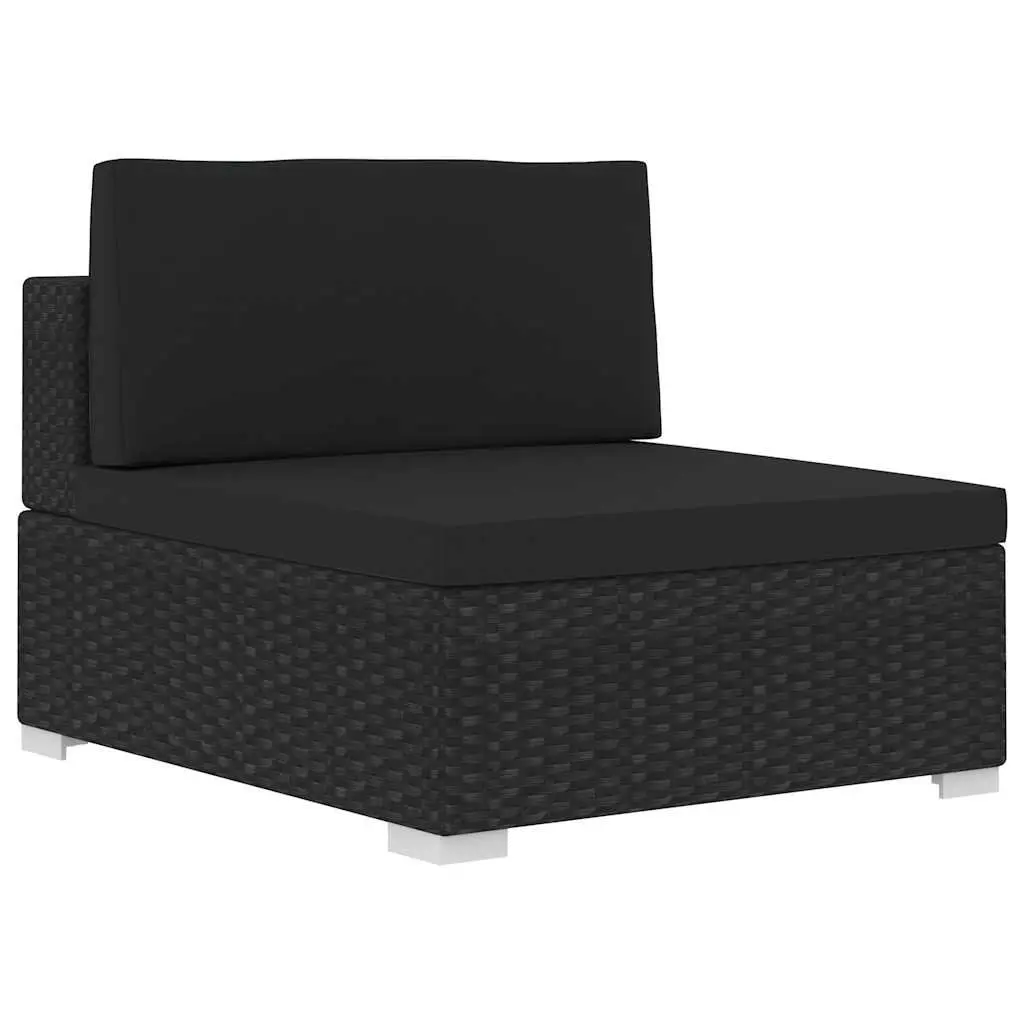 Outdoor Garden Sofa Set 4 Piece Weather-Resistant PE Rattan Patio Furniture with Cushions Black