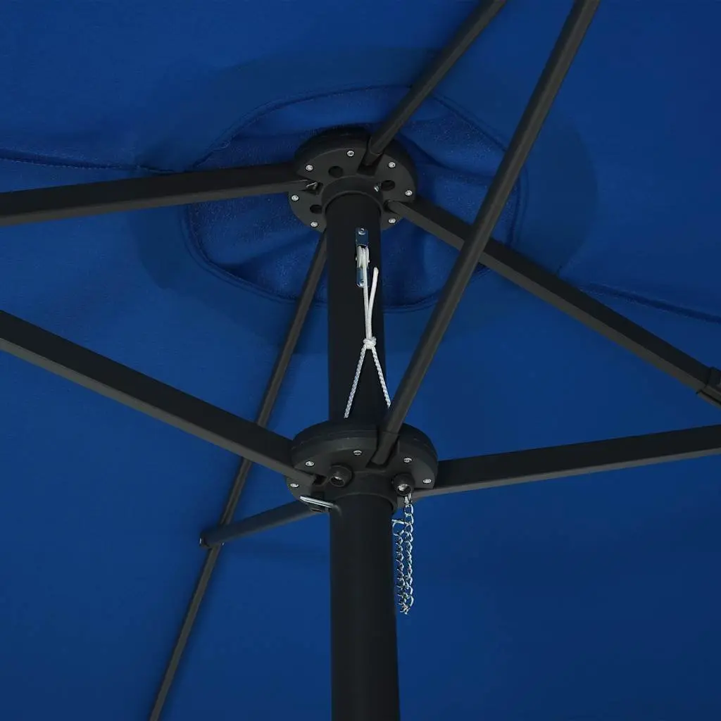 Garden Parasol 460x270 cm Double-Top Shade Crank Open Blue
