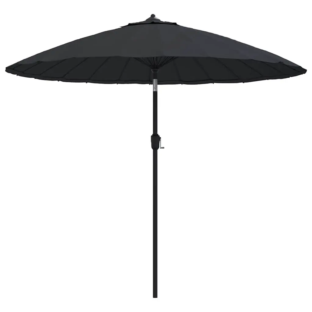 Garden Parasol 270cm UV Protective Polyester Canopy Black