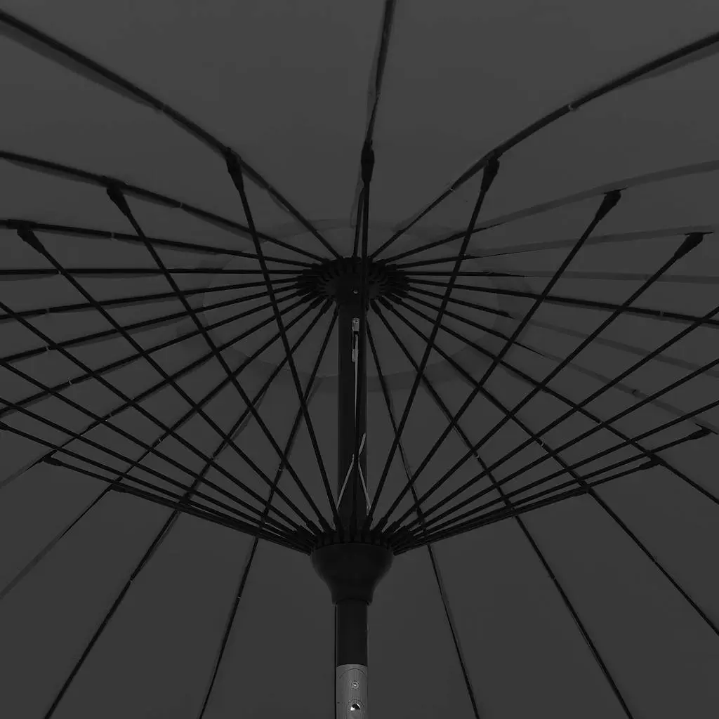 Garden Parasol 270cm UV Protective Polyester Canopy Black