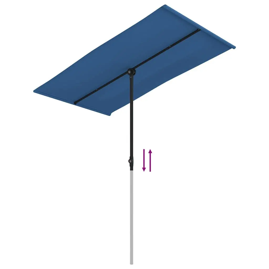 Garden Parasol 180x110 cm Rotating Canopy UV Protective Azure Blue