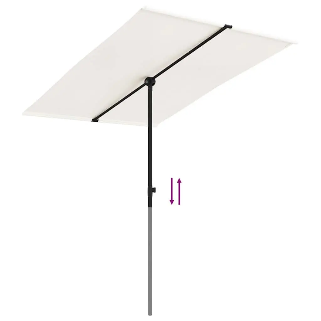 Garden Parasol 2x1.5m Flat Top Rotating Adjustable Height Shade