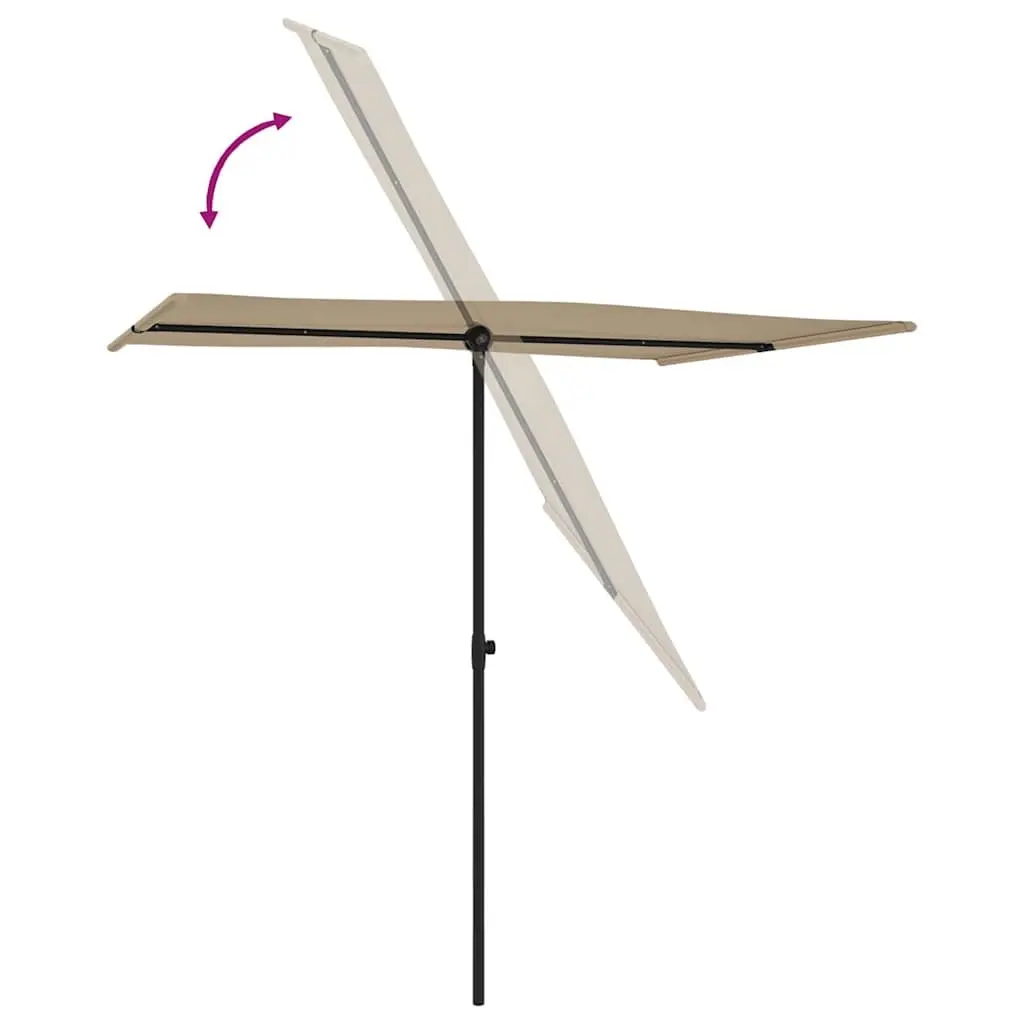 Garden Parasol 2x1.5m UV Protective Polyester Cover Adjustable Height Taupe