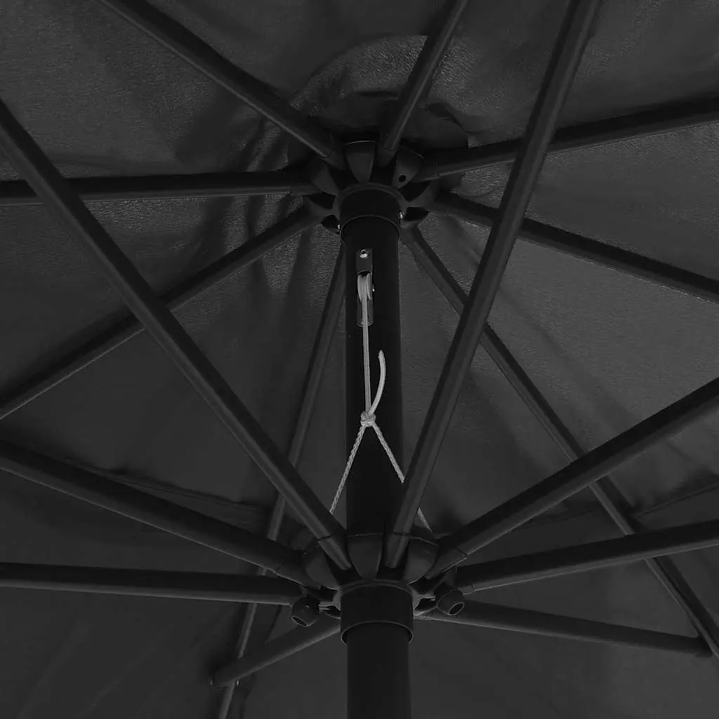 Garden Parasol 390 cm UV Protective Polyester Cover Crank Open Anthracite
