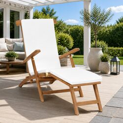 Enhance Your Outdoor Space with Cream Teak Lounger