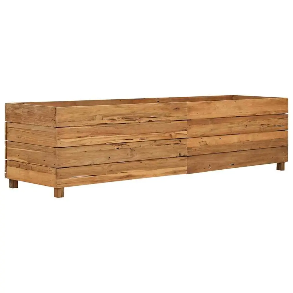 Raised Garden Bed Planter 150x40x38cm Recycled Teak Wood Steel Legs
