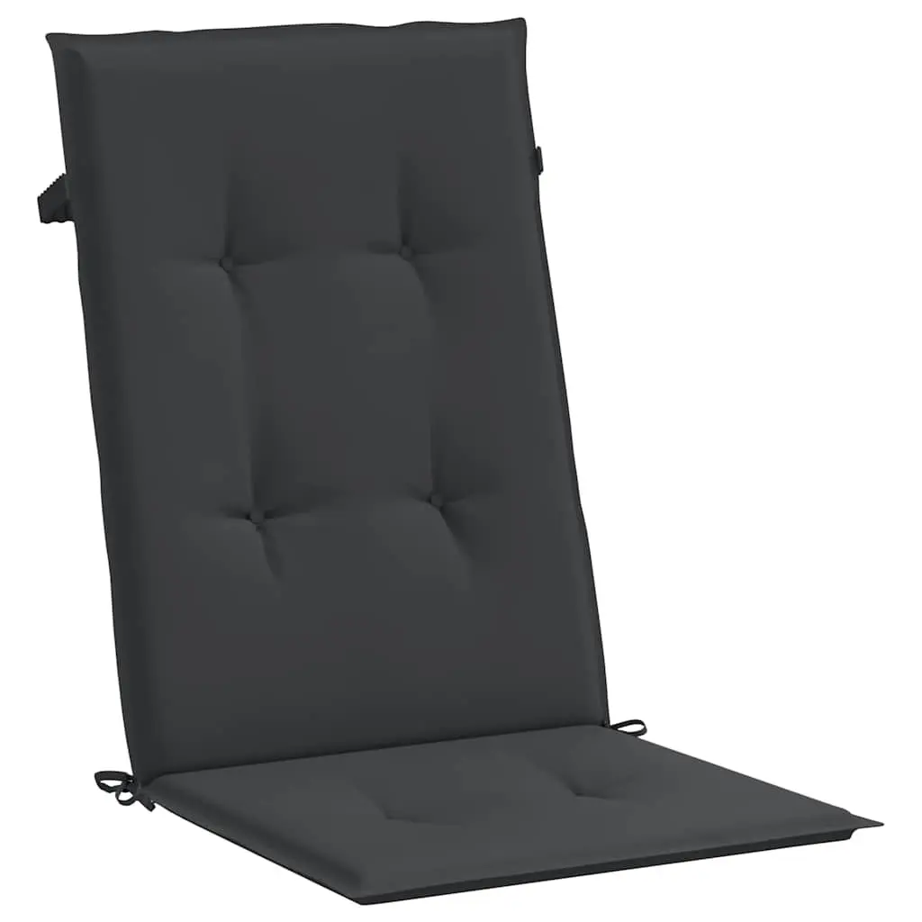 Highback Chair Cushions 120x50x3 cm Black 4 Piece Outdoor Garden Patio Seat Pad