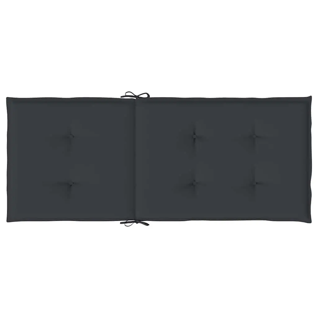 Highback Chair Cushions 120x50x3 cm Black 4 Piece Outdoor Garden Patio Seat Pad