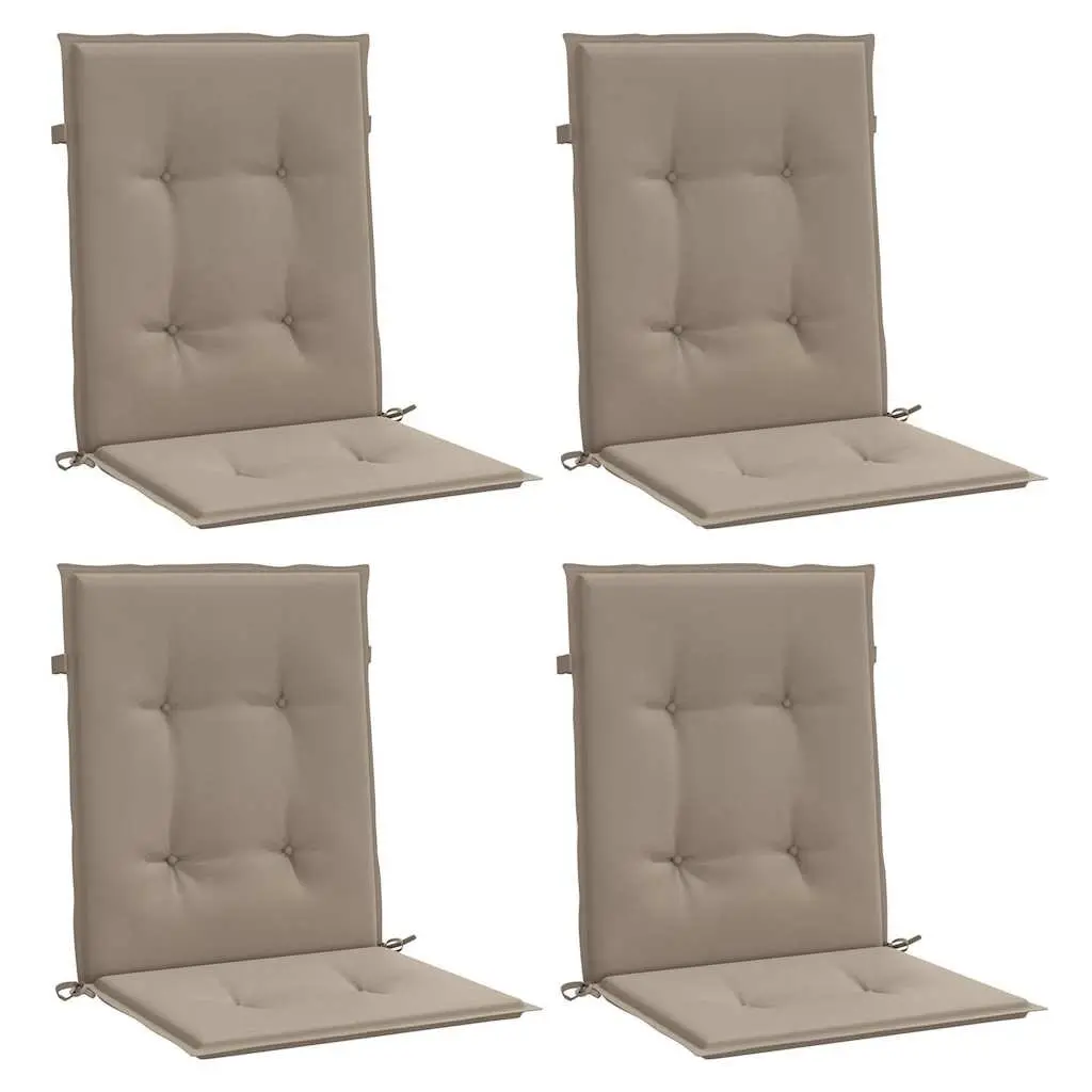 Lowback Chair Cushions 4 pcs Taupe Outdoor Garden Patio Seat Pad Oxford Fabric