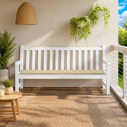 Comfortable Beige Garden Bench Cushion for Outdoor Spaces