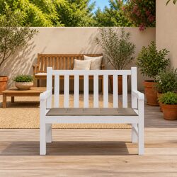 Taupe Outdoor Cushion for Garden Bench 120x50x3cm