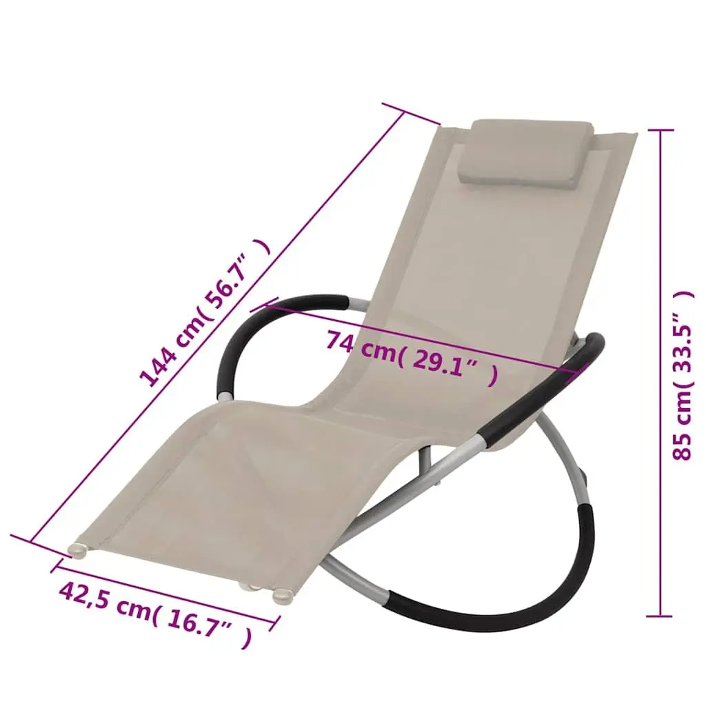 Sun Lounger Folding Geometrical Steel Outdoor Chair