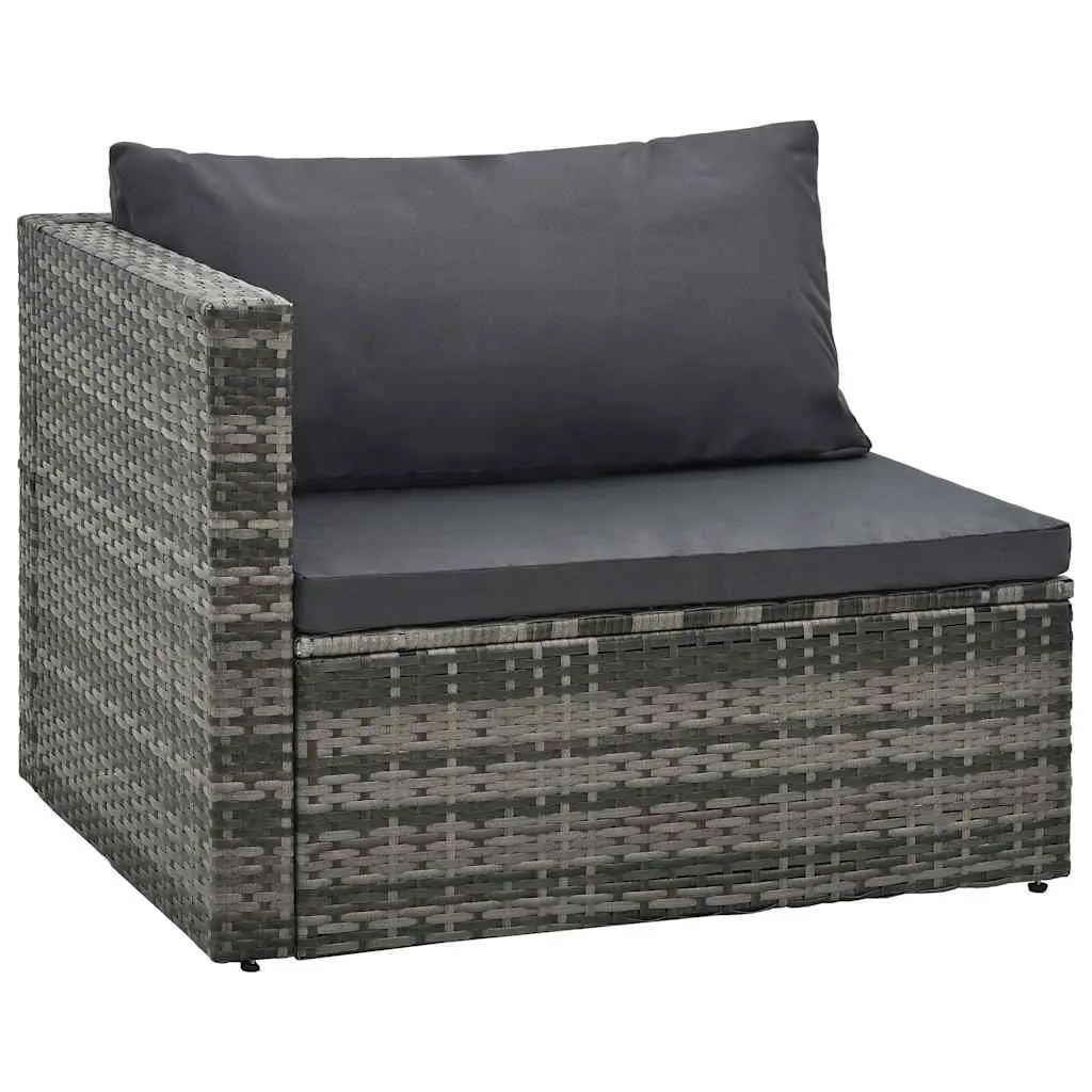 Outdoor Lounge Set 5 Piece Weather Resistant PE Rattan Grey Sofa