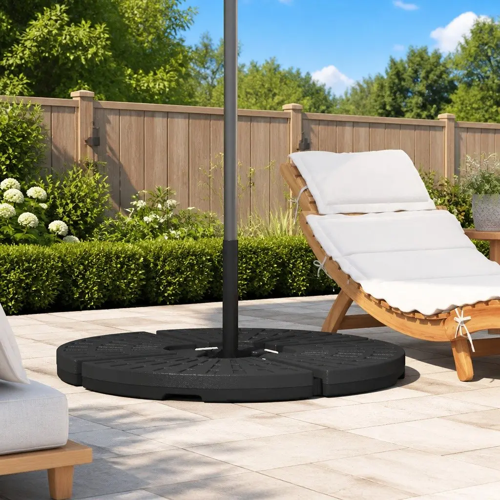 Umbrella Base Set of 4 Fan-shaped Heavy Duty Water Sand Fillable