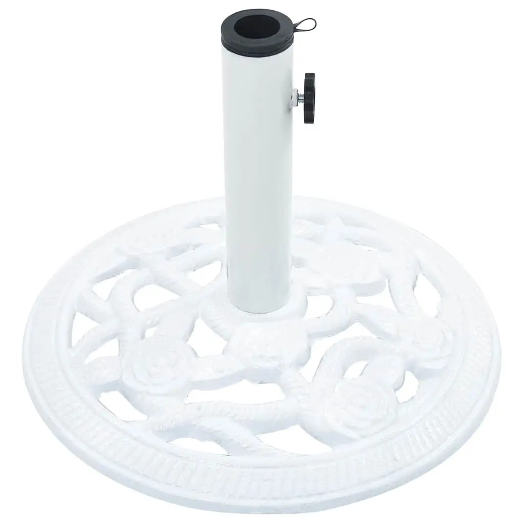 Cast Iron Umbrella Base 40cm White Outdoor Patio Stand 9kg Stable Mounting System