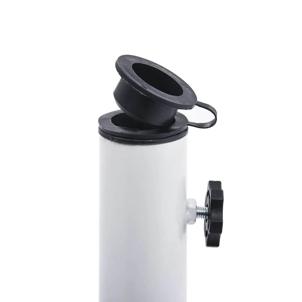Cast Iron Umbrella Base 40cm White Outdoor Patio Stand 9kg Stable Mounting System