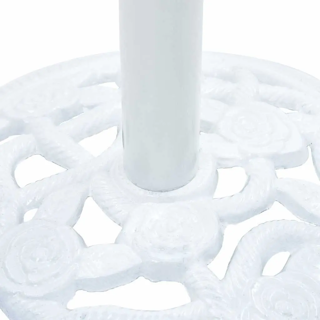Cast Iron Umbrella Base 40cm White Outdoor Patio Stand 9kg Stable Mounting System