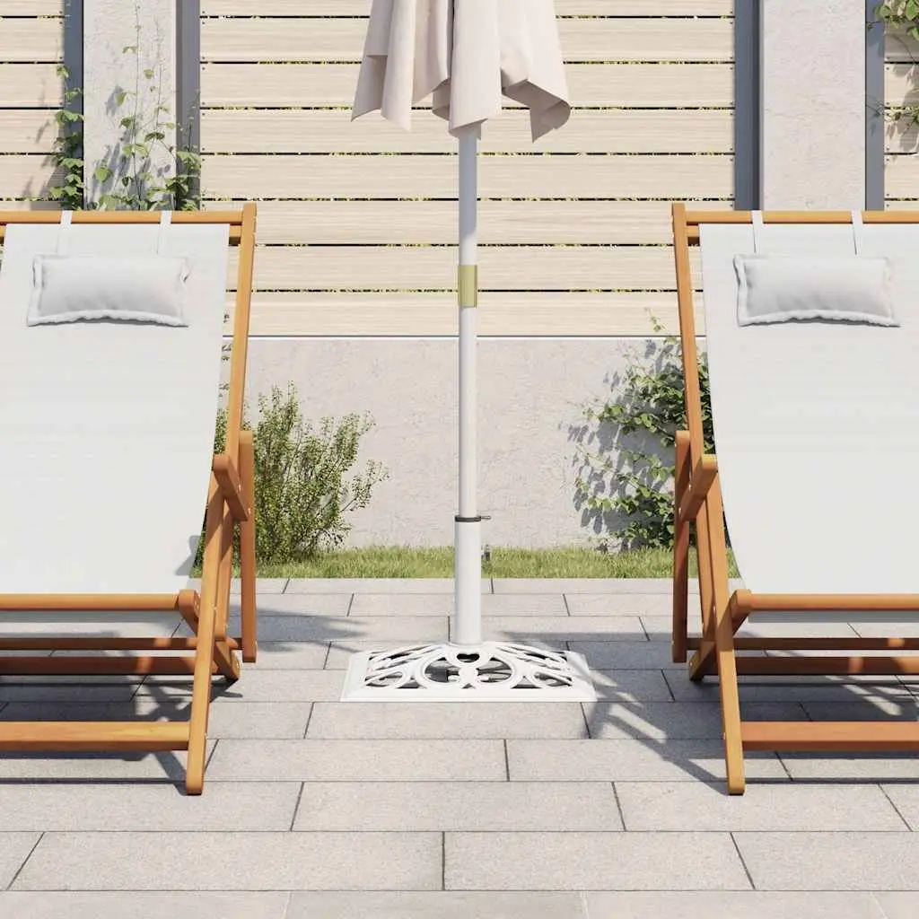 Umbrella Base Cast Iron White Heavy Duty Outdoor Garden Parasol Stand Holder