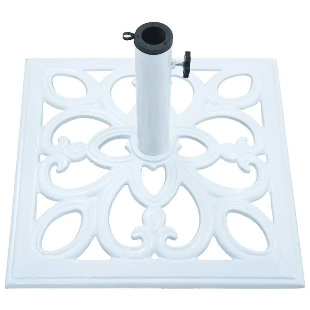 Umbrella Base Cast Iron White Heavy Duty Outdoor Garden Parasol Stand Holder