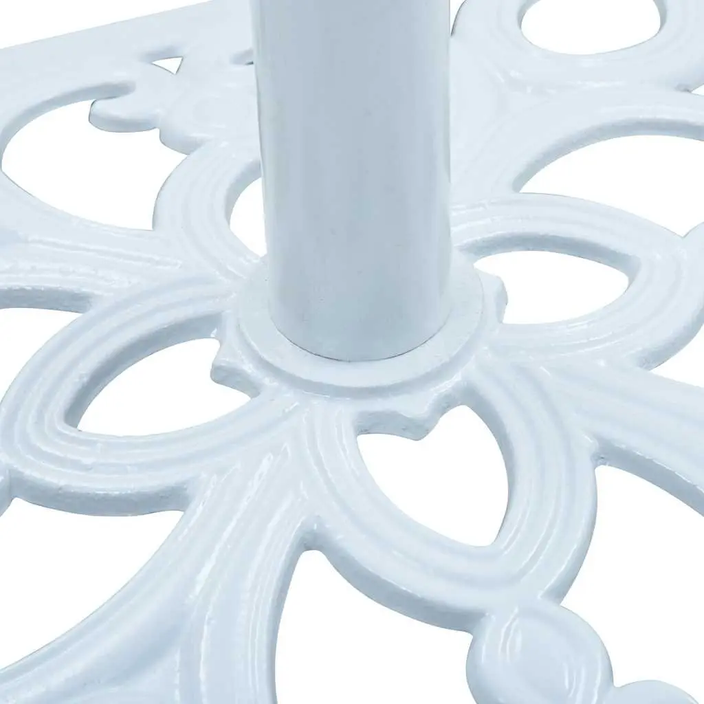 Umbrella Base Cast Iron White Heavy Duty Outdoor Garden Parasol Stand Holder