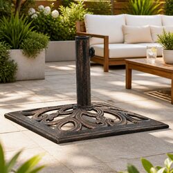 Stylish Cast Iron Umbrella Base for Gardens & Patios