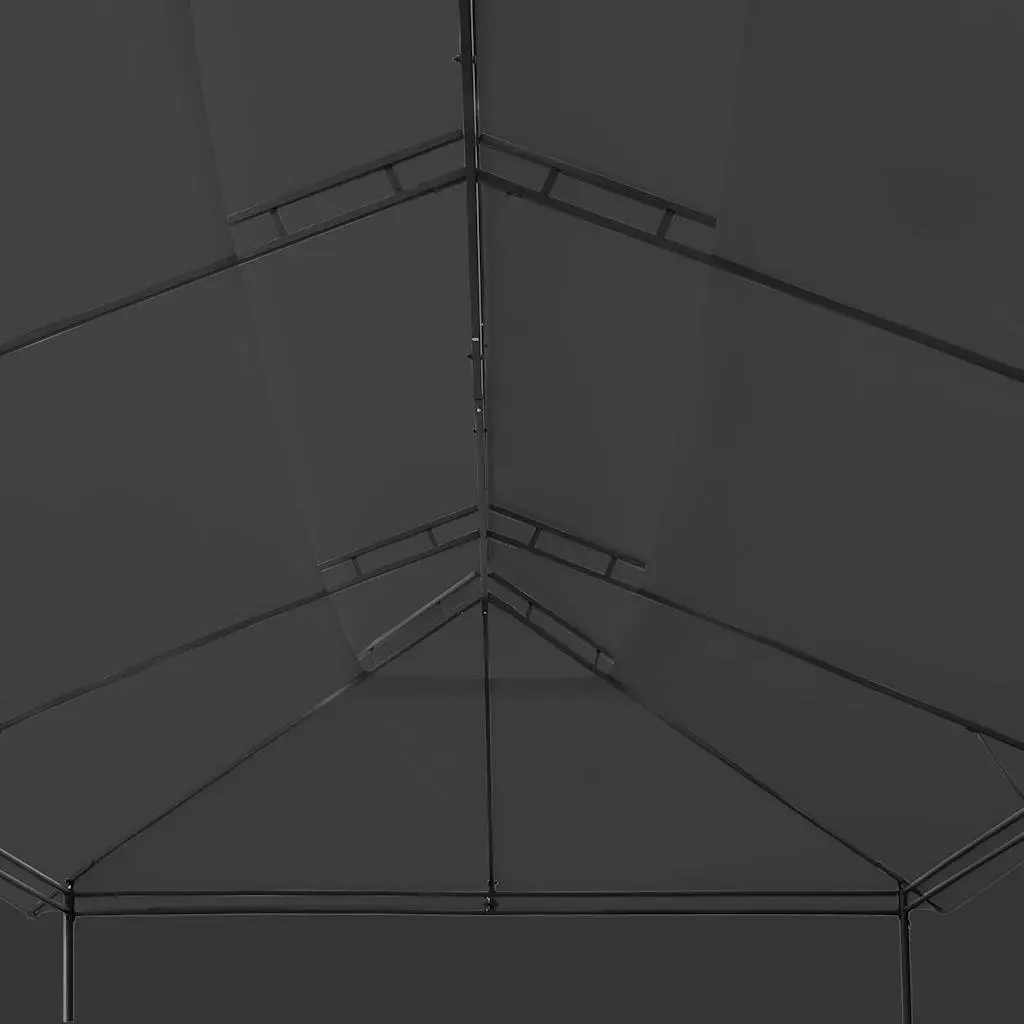 Gazebo 600 x 298 cm Outdoor Canopy with Curtains UV Resistant Polyester Fabric Anthracite