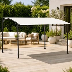 Garden Sunshade Awning 4x3x2.55m Outdoor Shelter Canopy Gazebo Cream